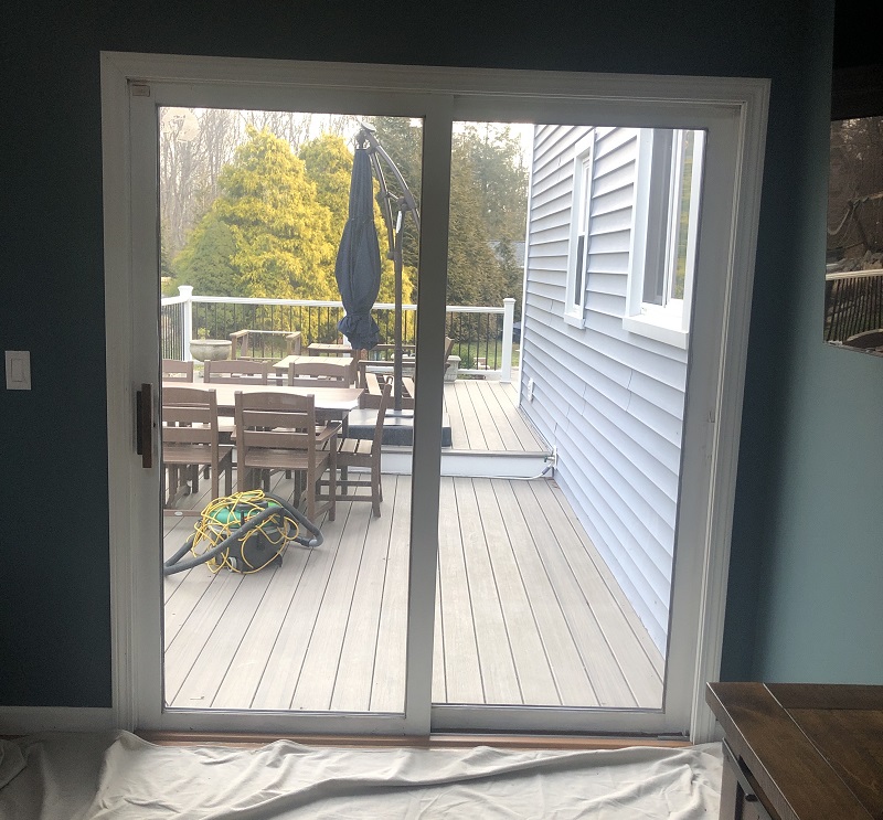 Old wood patio door in Danbury, CT